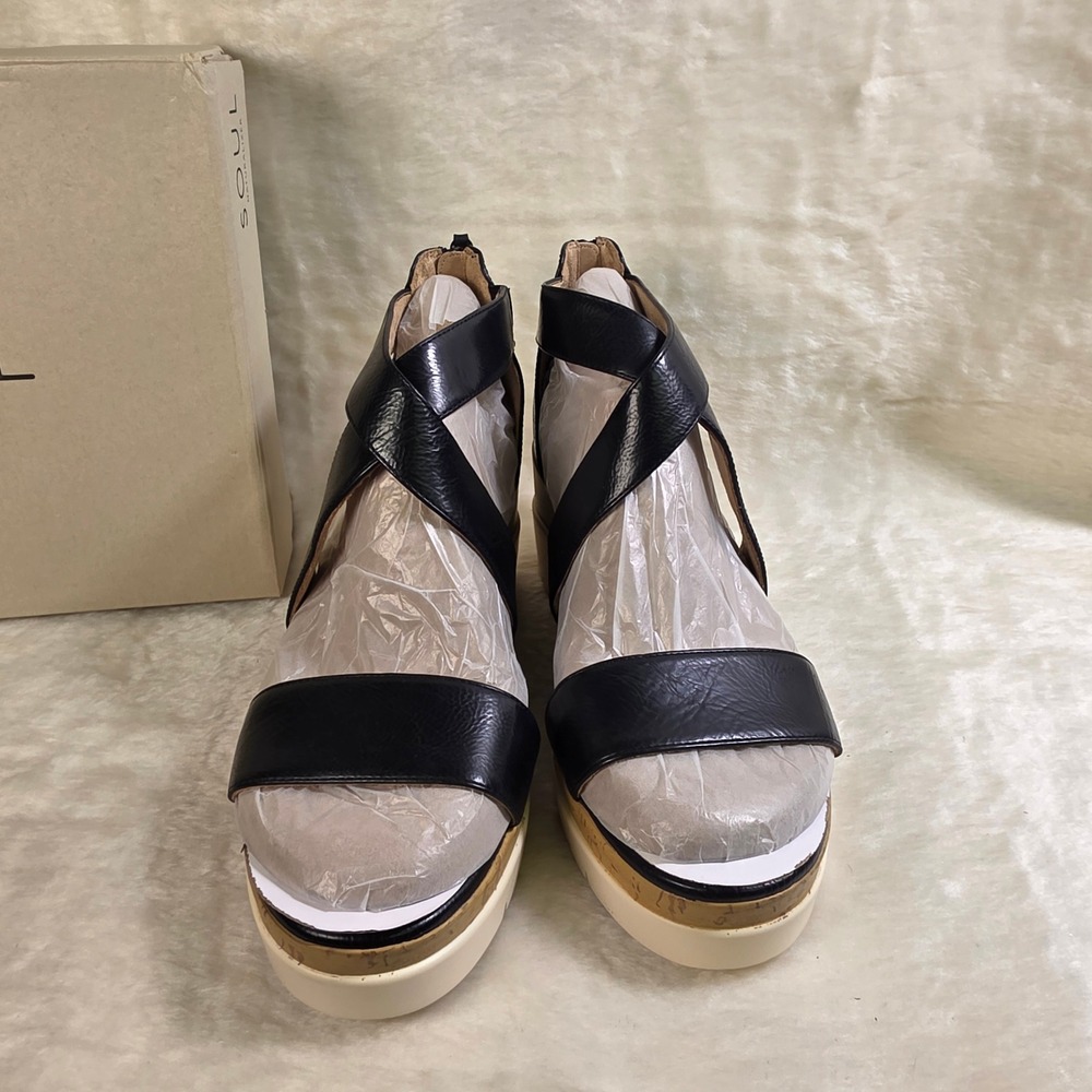 SOUL Naturalizer Goodtimes Wedge Sandals Black Lightweight  Womens 11 Wide NEW - Picture 4 of 9